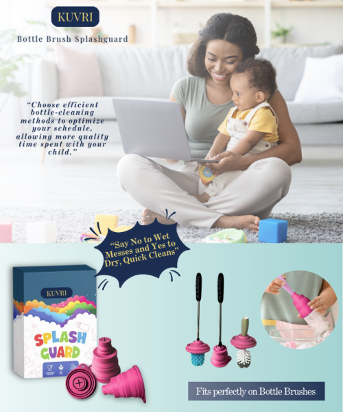 Splash-Free Baby Bottle Cleaning with Our Silicone Splash Guard